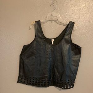 Faux black leather vest. New with tag.